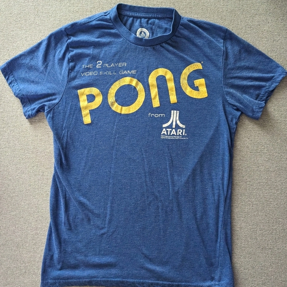 Atari Men's Blue PONG Short Sleeve Tee